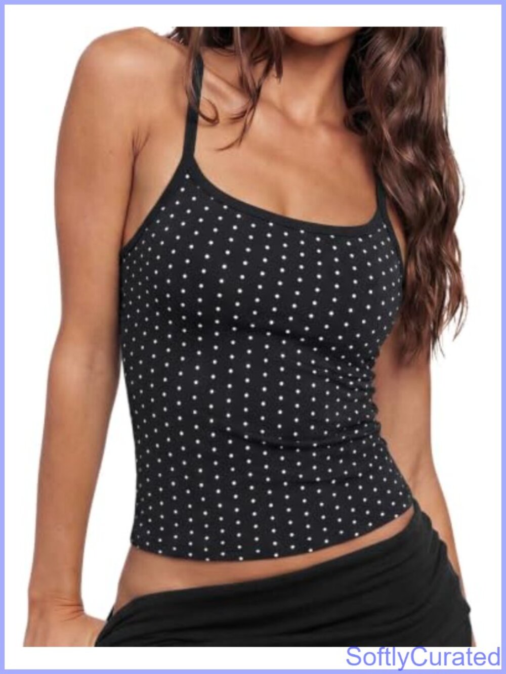 Padded Racerback Tank Top Double Lined Fitted Square Neck Cami